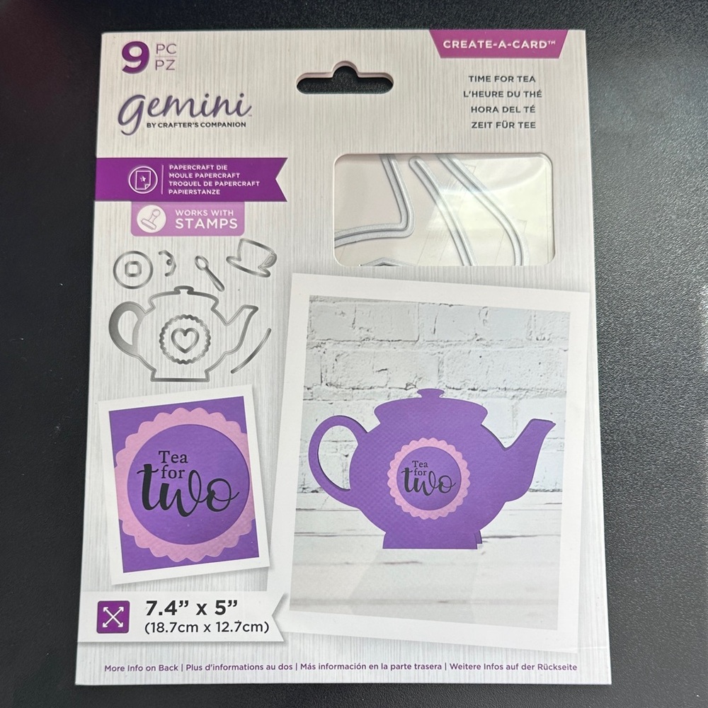 Gemini Create-A-Card Time For Tea 9 Piece Papercraft Dies New